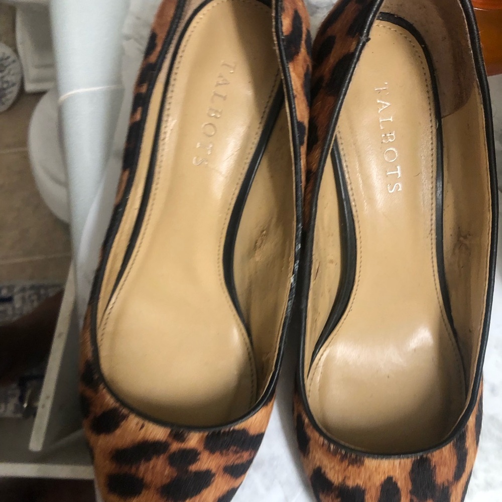 Talbots Leopard-Print Pointed-Toe Pumps in Brown and Black